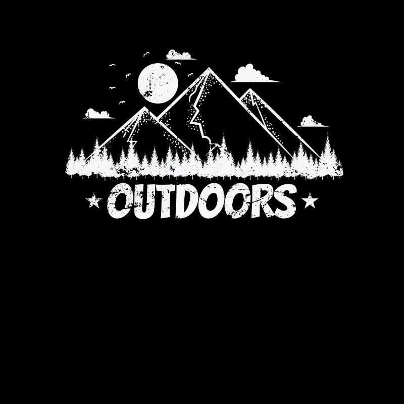 Mountains with Moon Outdoors Hiking Hobby
