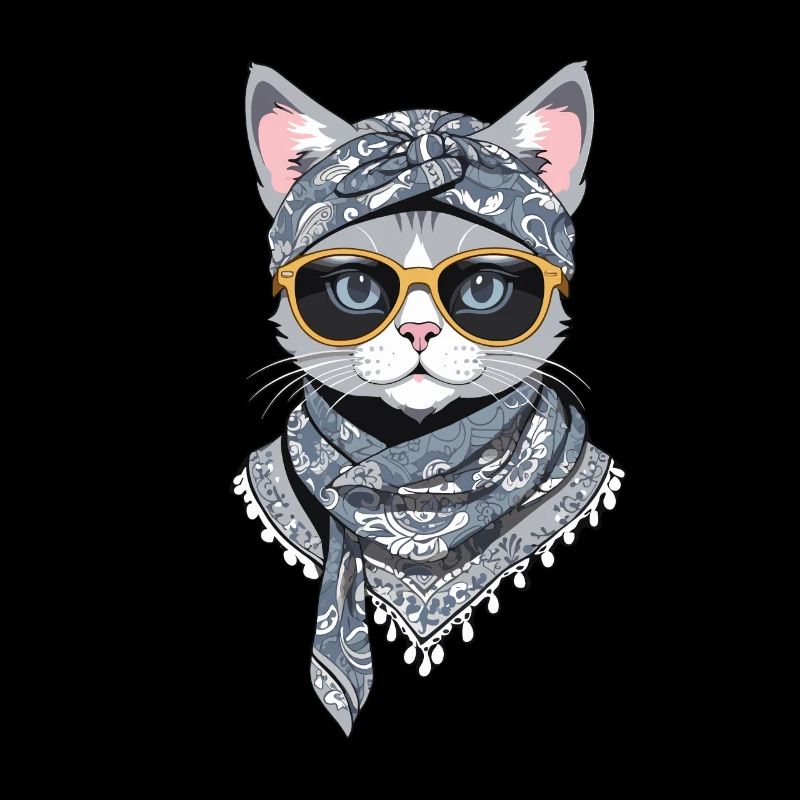 Mignon Chat Maman Chat Amant Élégant