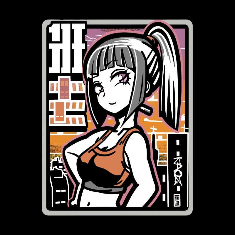 Anime freches Stadt Mädchen