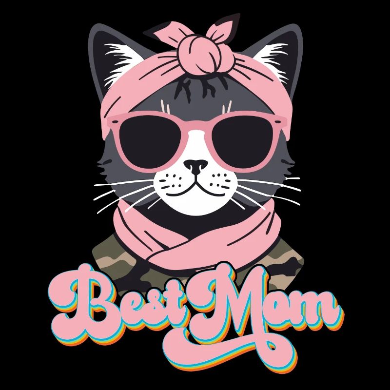 Chat Maman Avec Style Meilleure Maman Chat Mignon