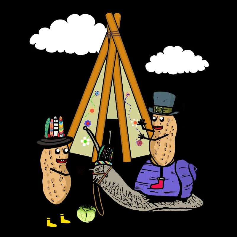 Peanut Wild West Nut Teepee Snail Hippie