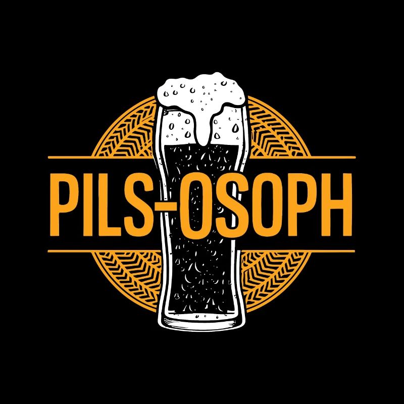 Funny Pun Pils Beer Saying Philosopher