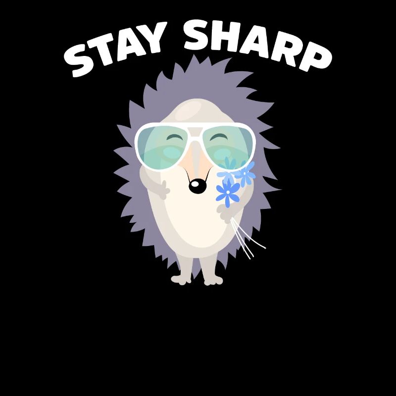 Stay Sharp Hérisson mignon avec lunettes de soleil et fleur