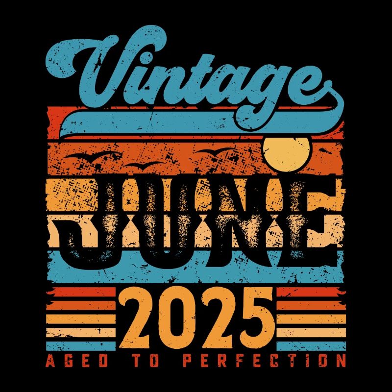 Juni 2025, Vintage-Jubiläumsgeschenk Juni 2025.