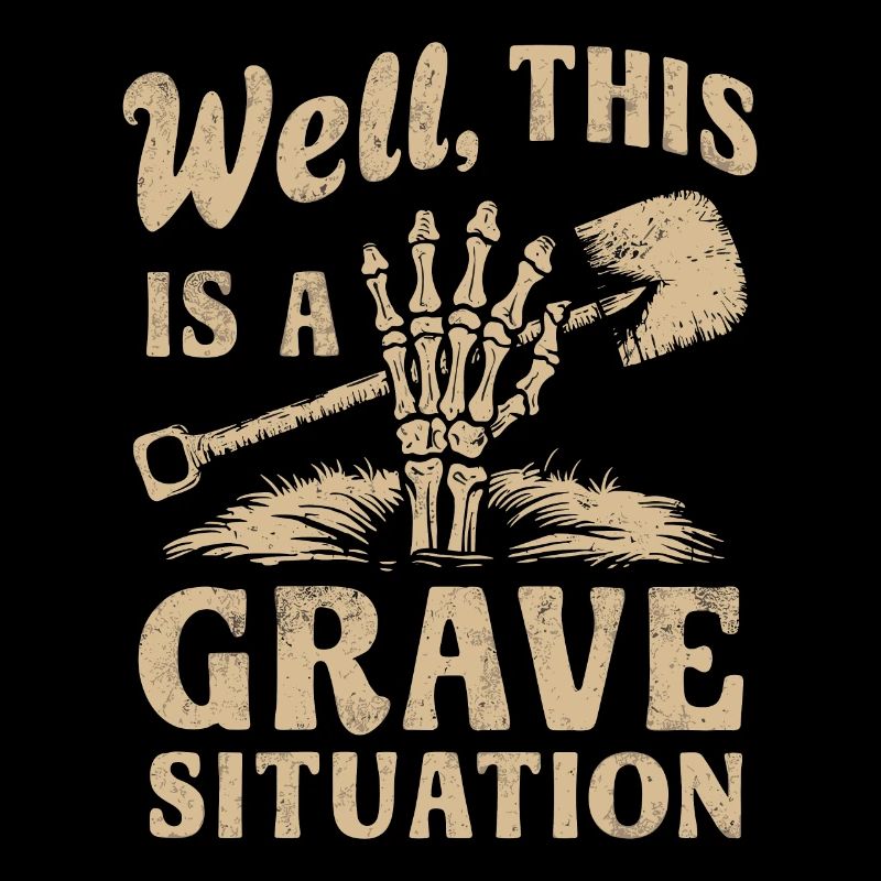Skeleton Cemetery Pun Funny Saying