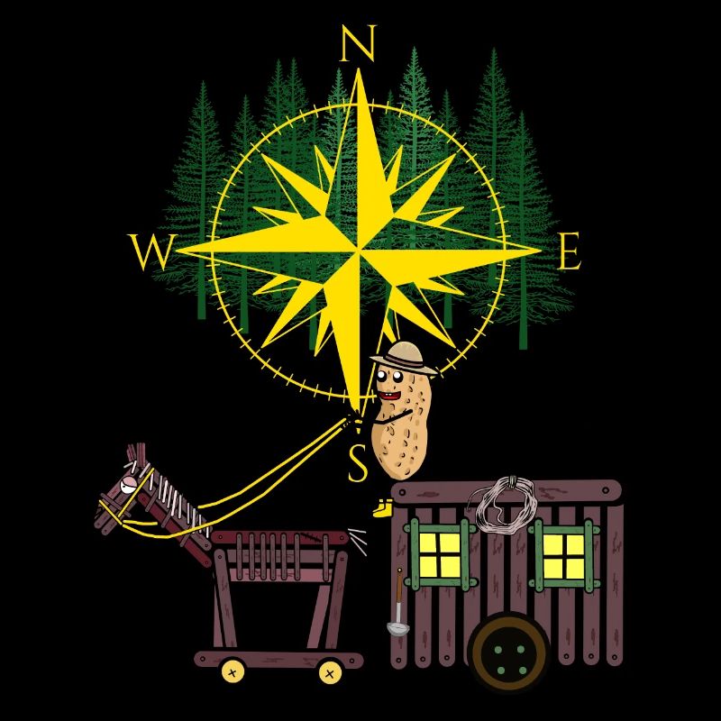 Erdnuss Kompass Reise Pferd Camping Abenteuer