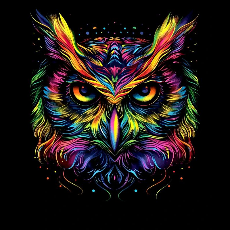 Eule Bunt Regenbogen Farben Pop Art Kauz Uhu Eulen