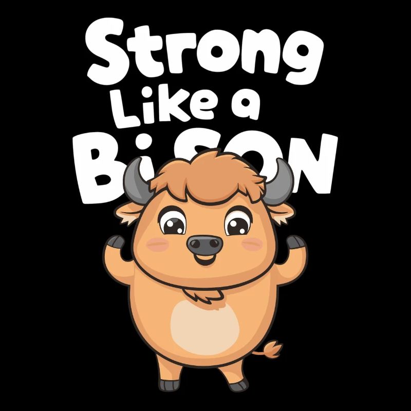 Fort comme un bison Inspiration de dessin animé mignon