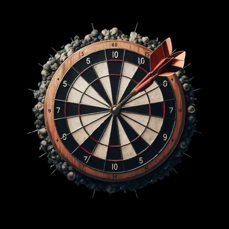 DARTSCHEIBE MIT DARTS DRIN