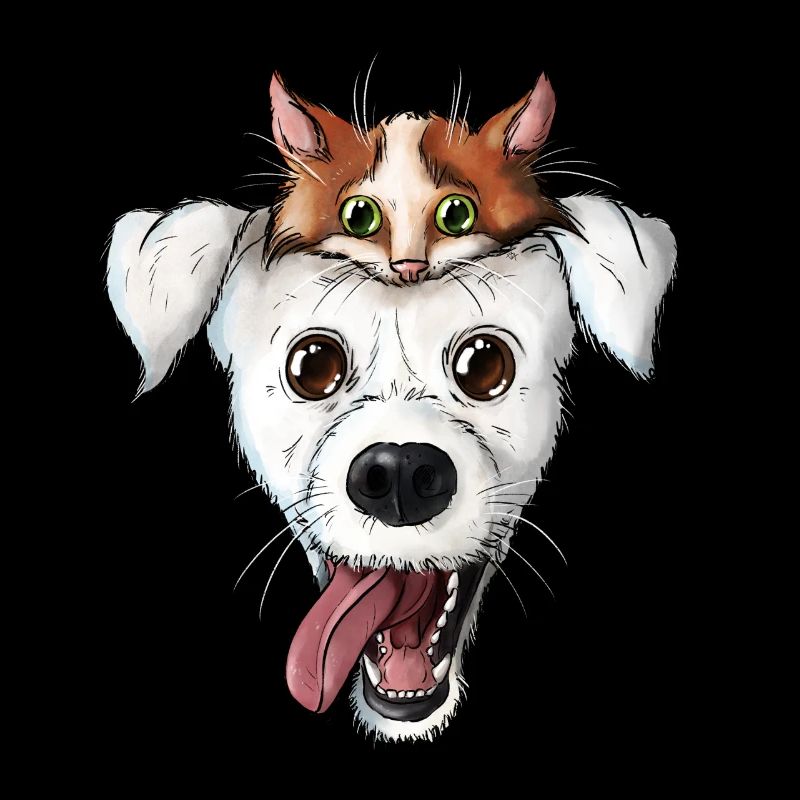 Visage de chien chat