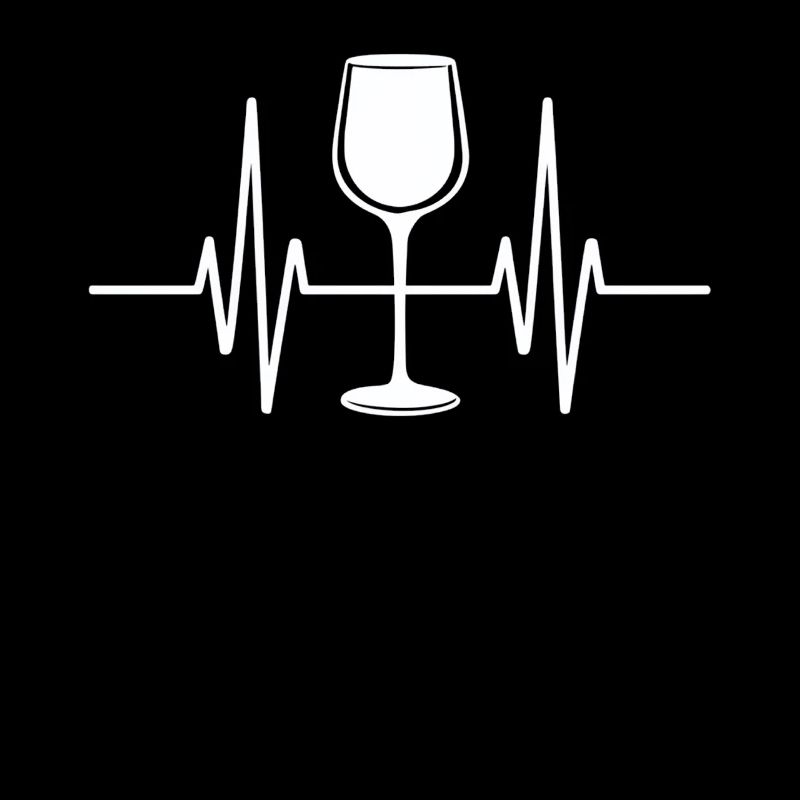 Wine glass heartbeat for wine lovers