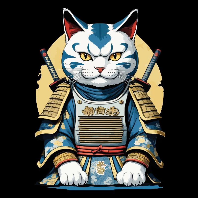 Samurai Katze Japanisches Samurai Kunstwerk Design