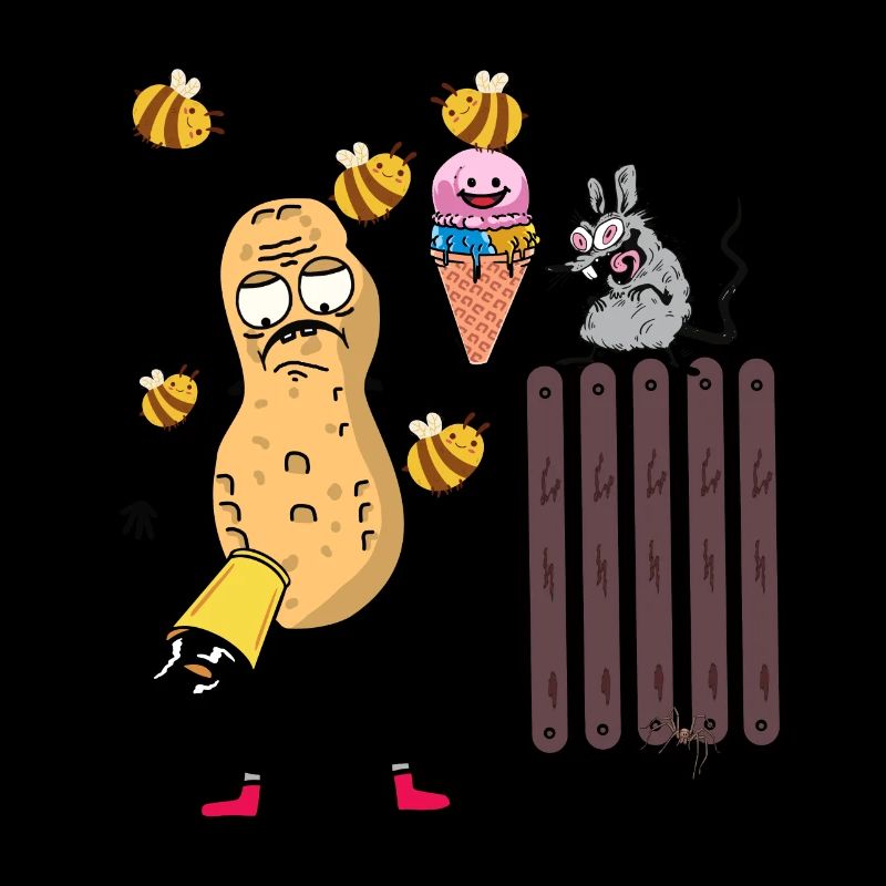 Witzig Erdnuss Eiskreme Eiscreme Bienen Ratte Nuss