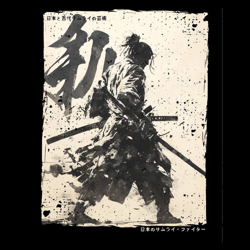 Samurai Fighter - Illustration japonaise Ukiyo-e