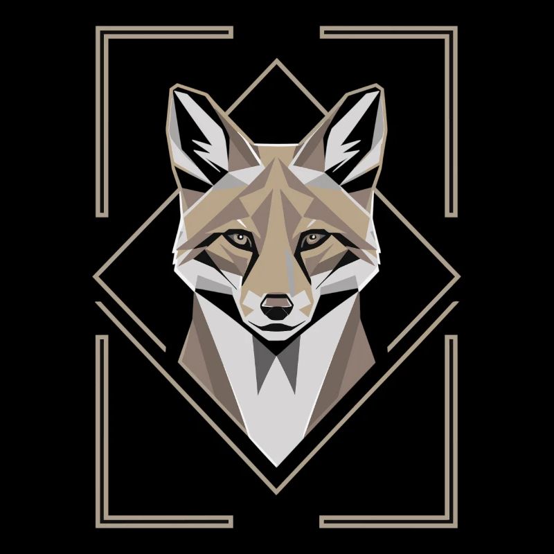 Geometric Fox Head Graphic Artwork