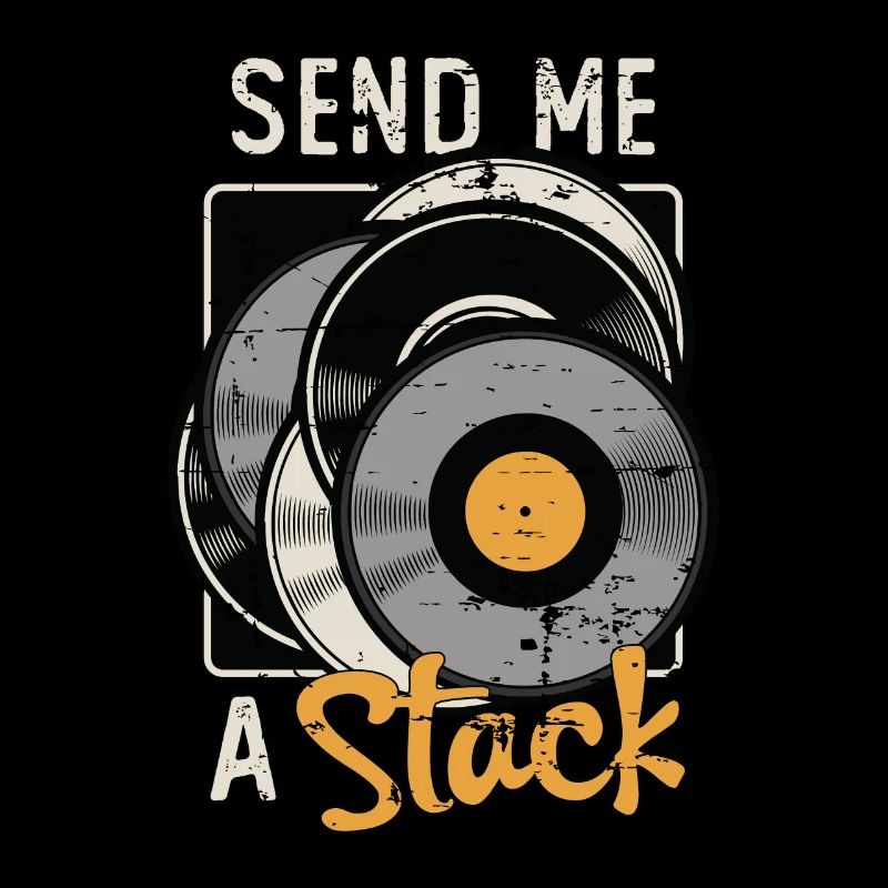 Disques vinyles envoyez-moi un amateur de lecteur de vinyle stack