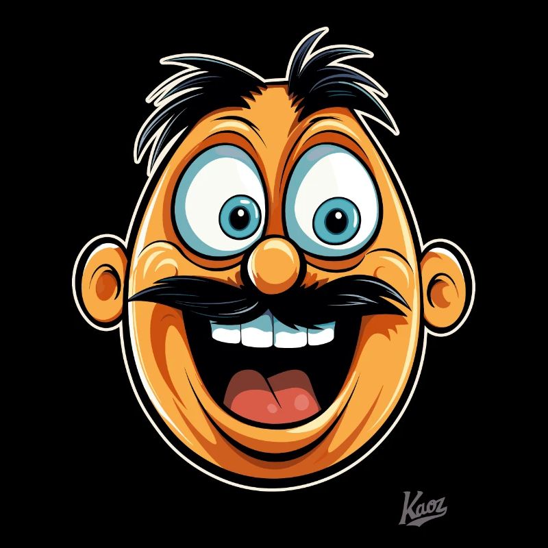 Drôle de dessin animé gars avec moustache