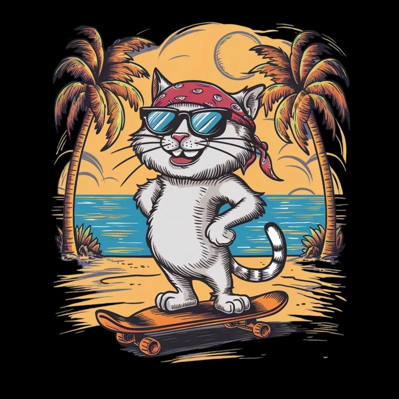 chat skate - chaton mignon et cool