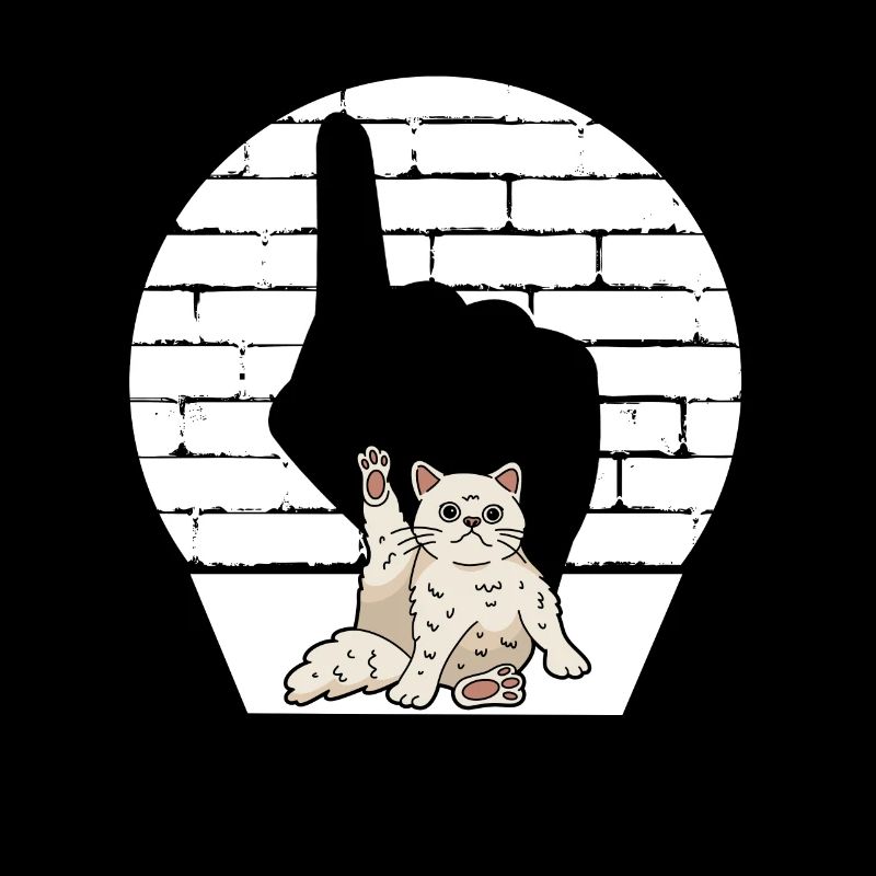 Dessin amusant d’un chat avec la patte levée