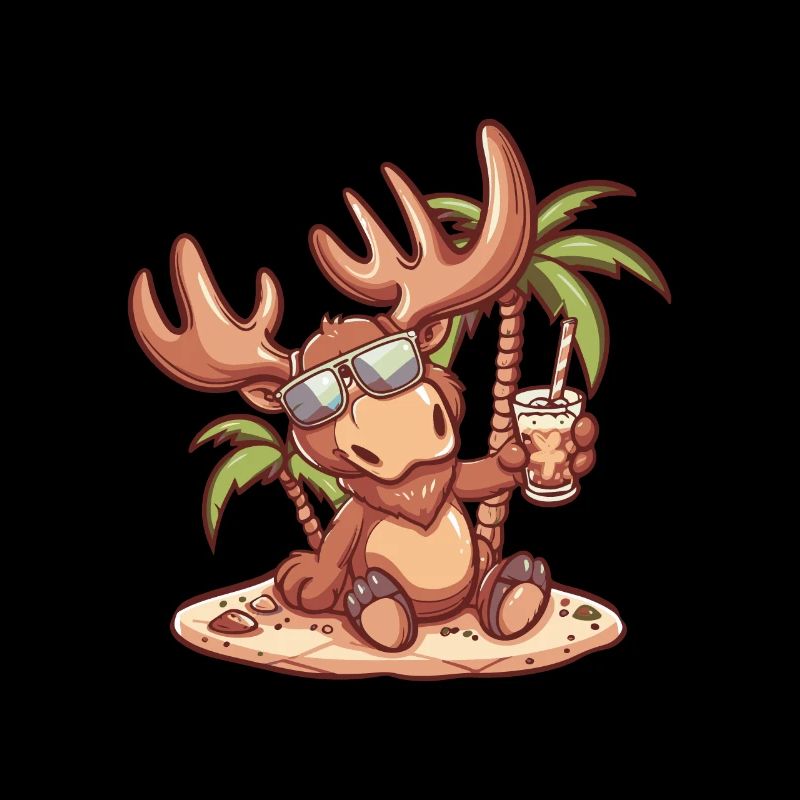 Bande dessinée de plage d’été de l’orignal