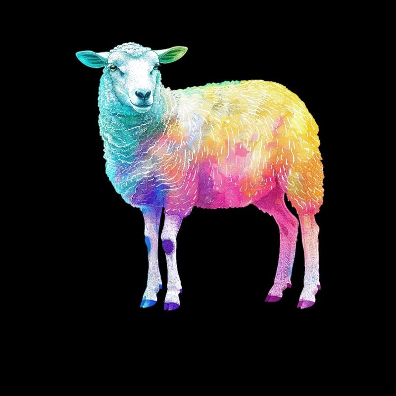 Schaf mit Regenbogen Shepherd-Farmtier