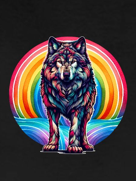 Rainbow Wolf Wolves