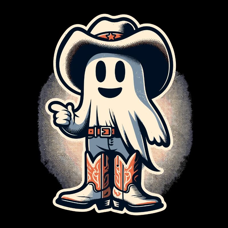 Funny Cowboy Ghost Hunter Halloween Ghost