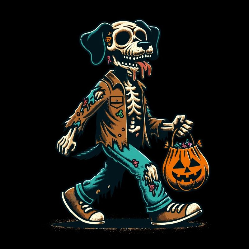 Untote Zombie Hund Süßes Oder Saures Halloween