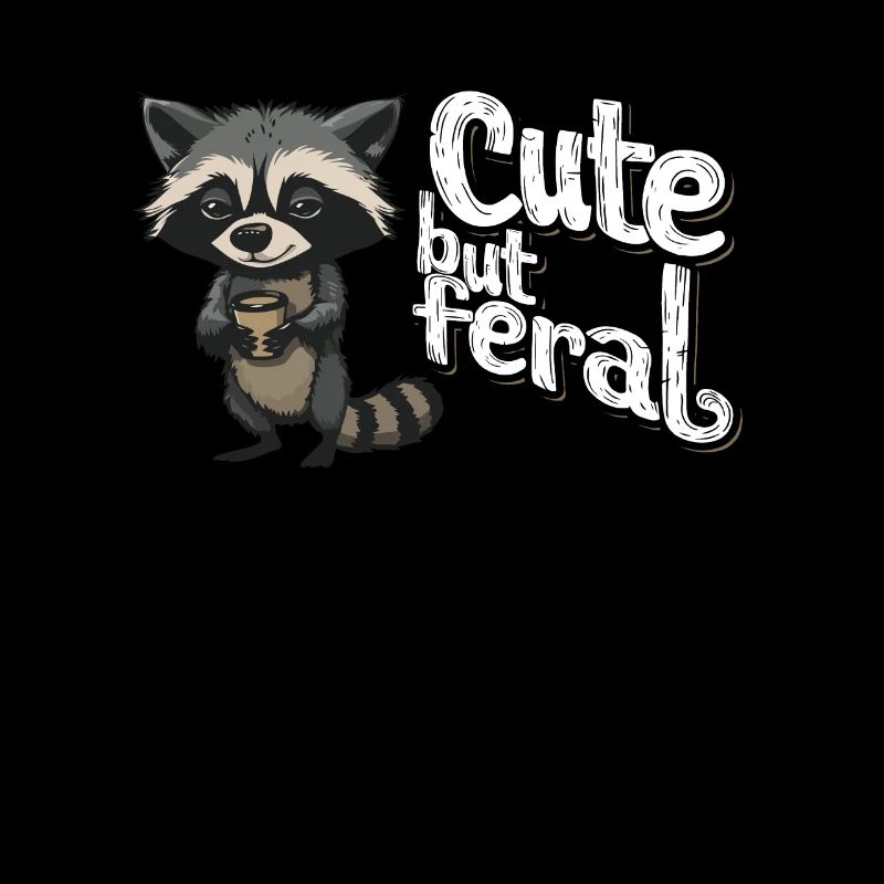 Wild and Crazy Raccoon Coffee Drinker Cartoon