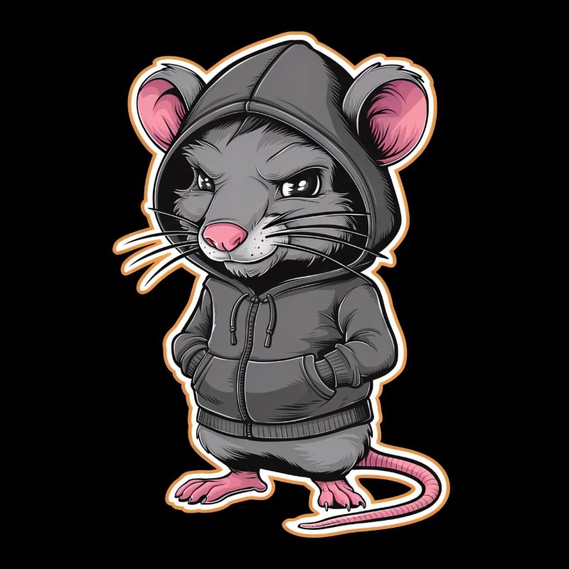 Rat cool dans un sweat à capuche élégant - Funny Animals