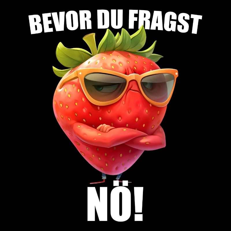 Bevor Du Fragst Nö! Erdbeere Sonnenbrille Grafik
