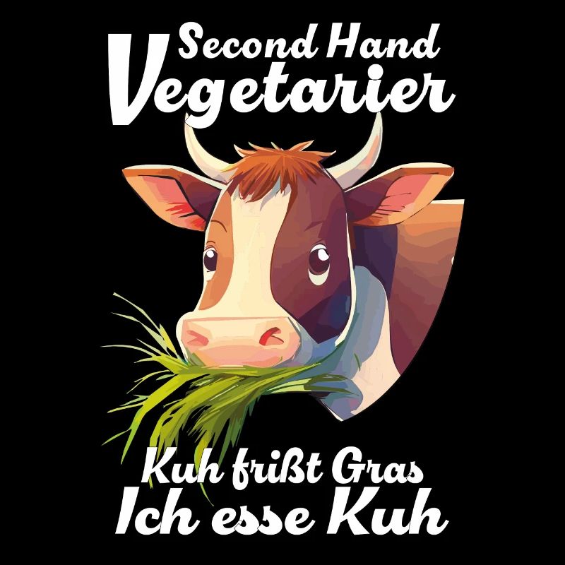 VEGETARIAN COW EATS GRASS