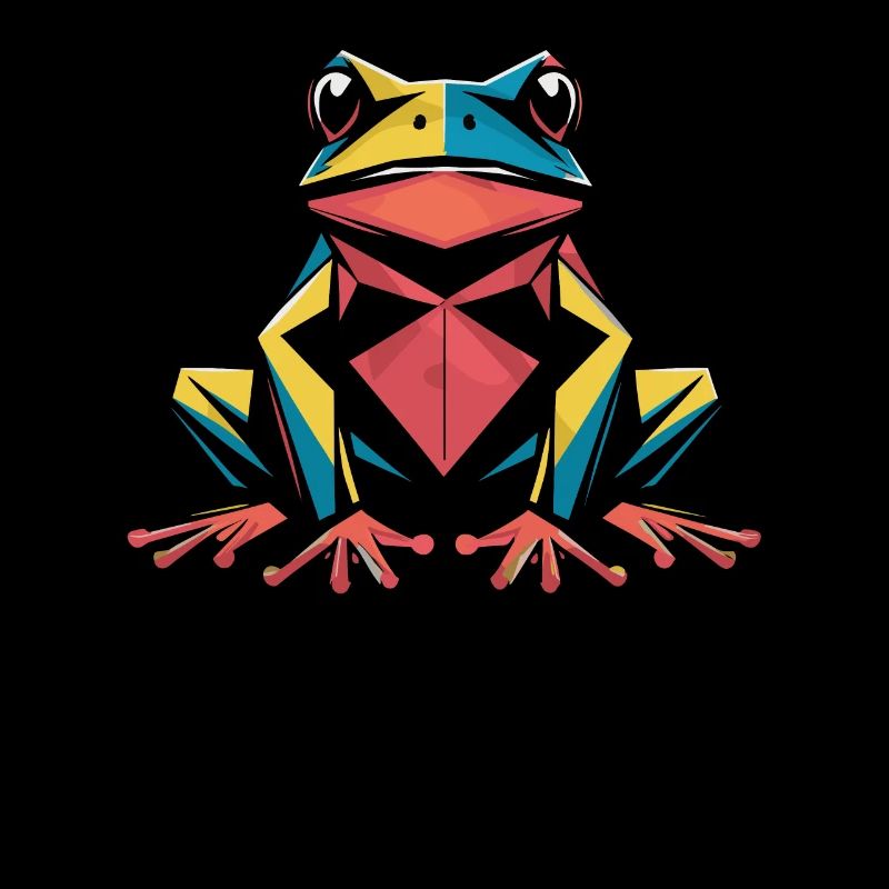 Colorful Frog Geometric Artwork