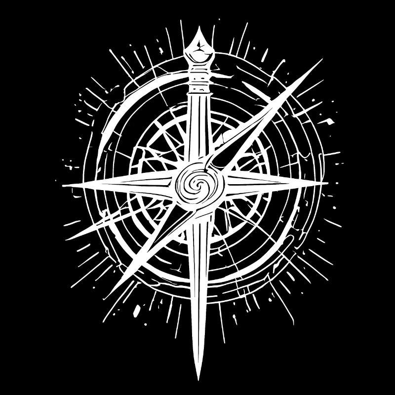 Abstract Blade Compass White