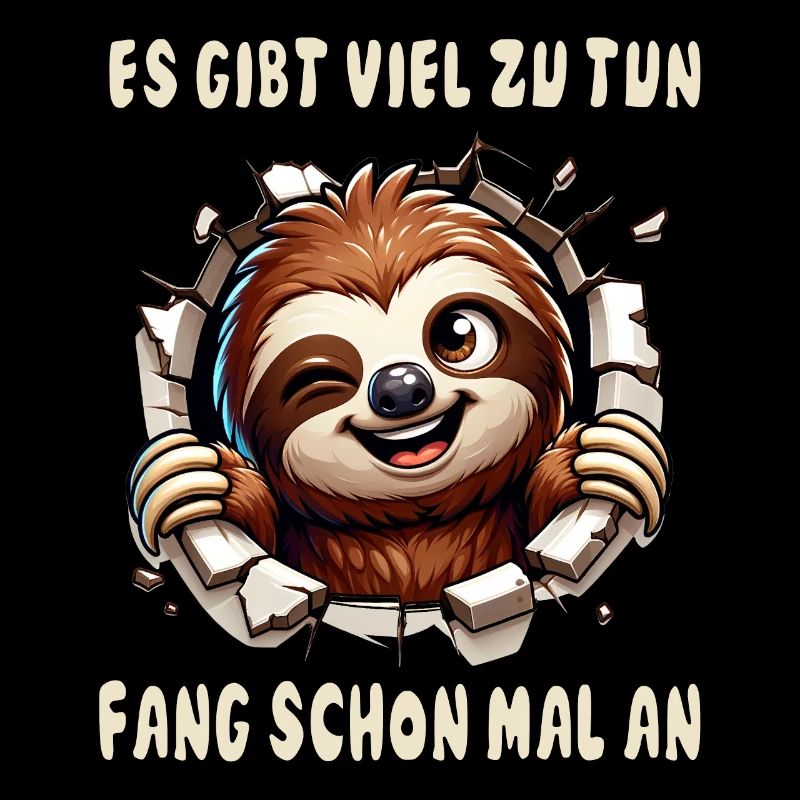 funny sloth with saying