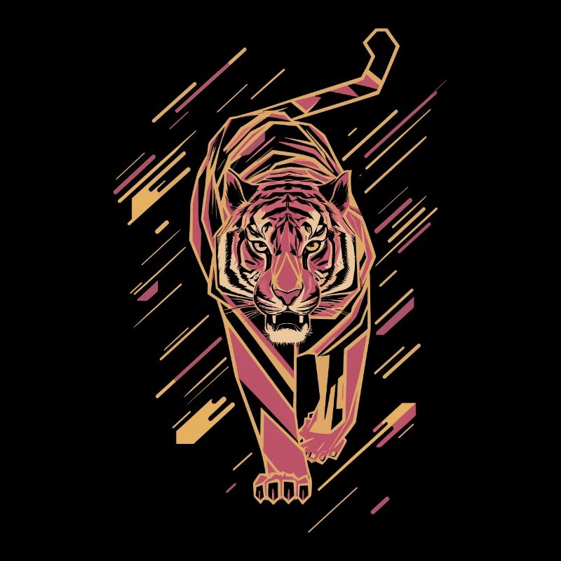 Geometric Tiger in Motion Artwork