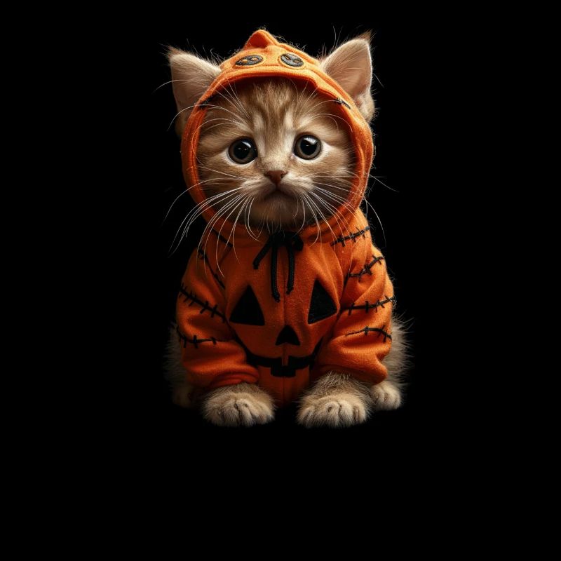 Chaton mignon en citrouille Sweat à capuche Halloween