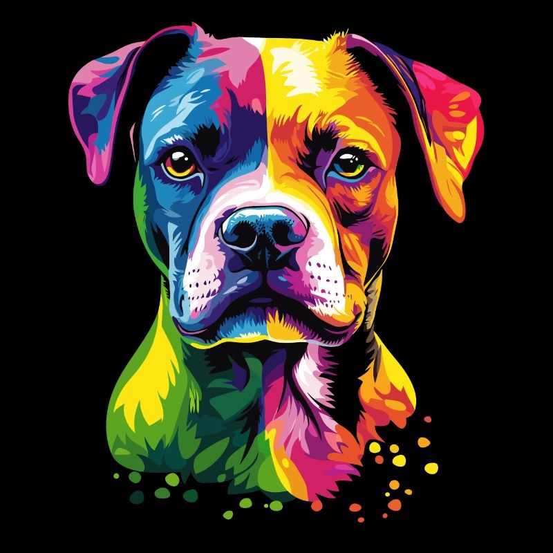 Deutscher Boxer Popart Regenbogen Bunter Boxer