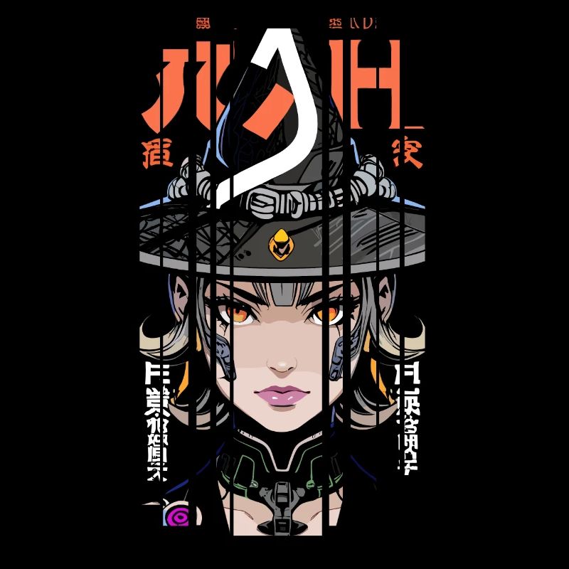 Halloween Woman Geometric Effect Orange Witch