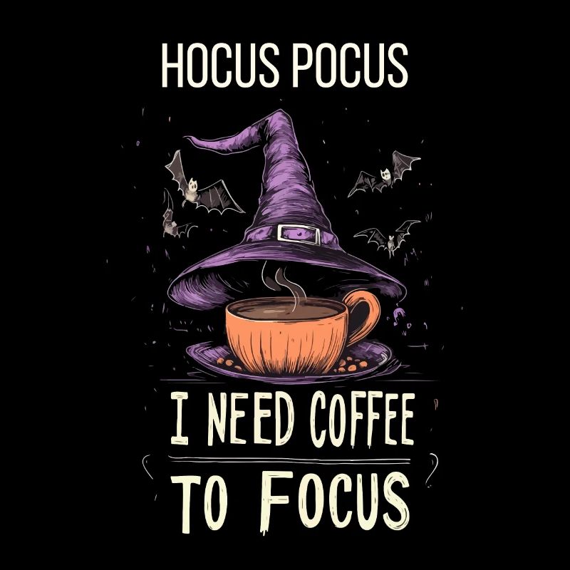 Hocus Pocus Coffee Bats Witch Hat