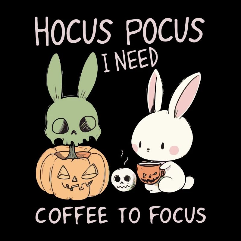 Hocus Pocus Cute Bunnies Halloween Café