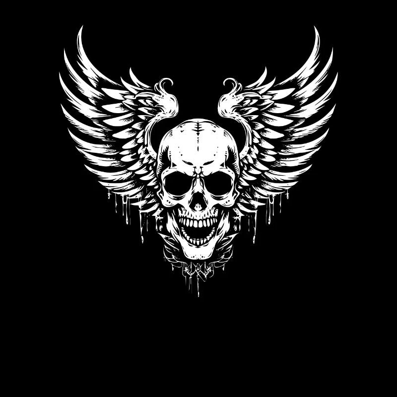 Skull Halloween with Wings - Skull Skeleton