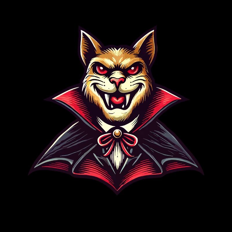 Chat vampire drôle tenue d’Halloween