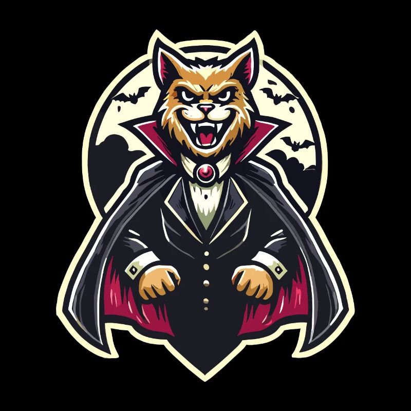 Chat vampire Chat d’Halloween mignon