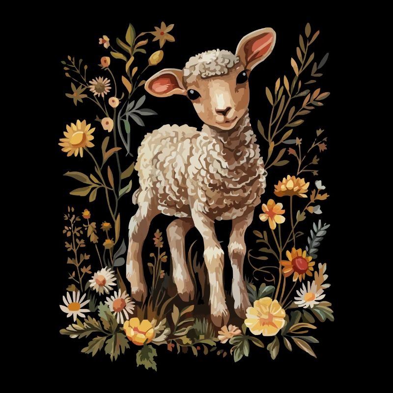 Niedliches Lamm Mit Gänseblümchen
