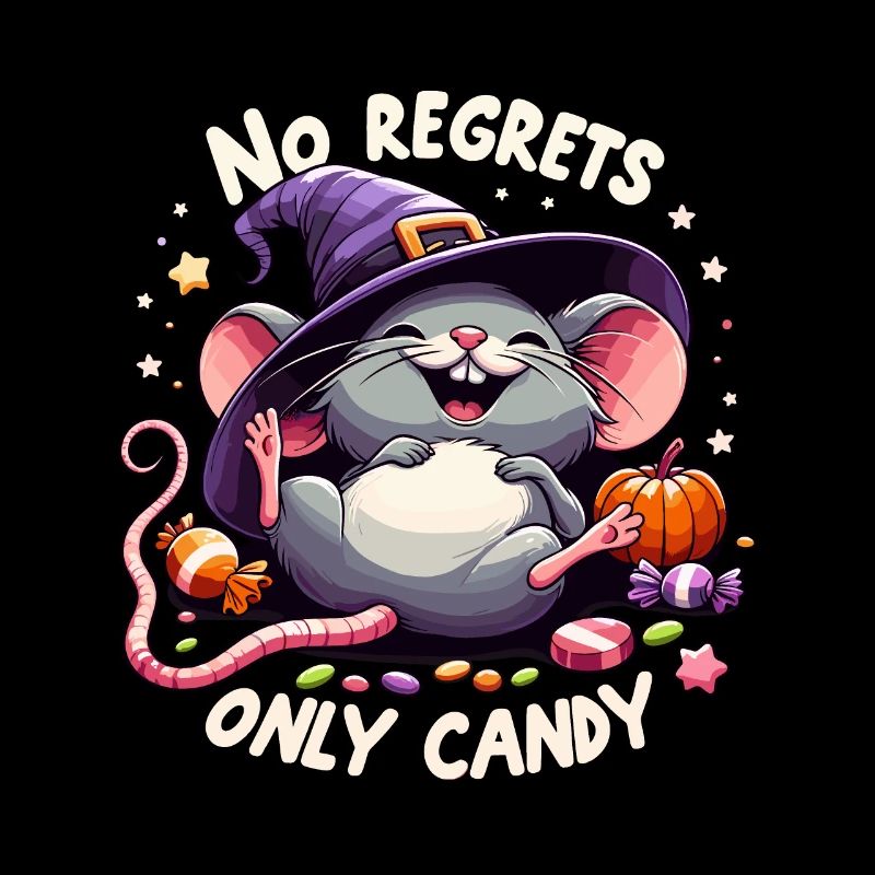 Halloween Mouse Witch Witch Hat Candy Funny Cute
