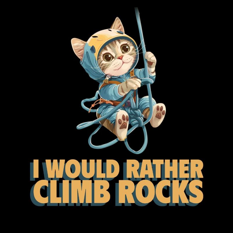 I would rather climb rocks rock climbing cat