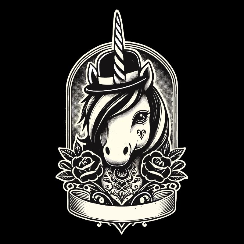 Creepy Gothic Unicorn Aesthetic Goth Design