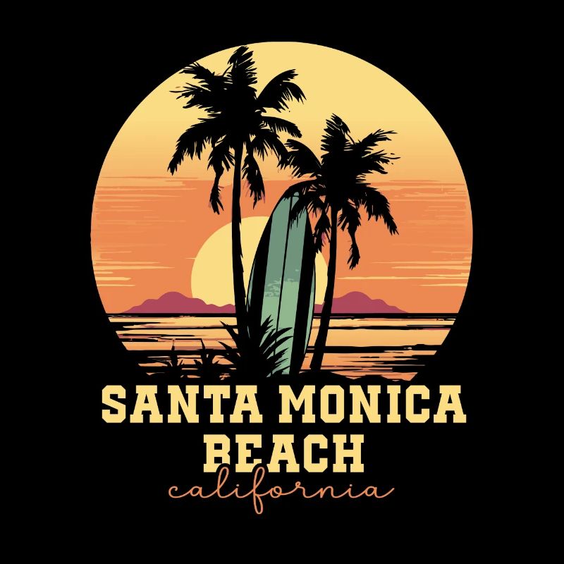 Santa Monica Beach California Sunset