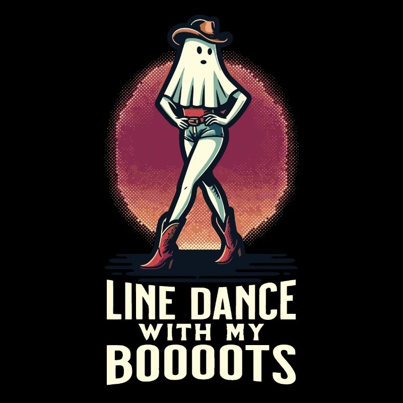 Cowboy With Boots Funny Line Dance Ghost